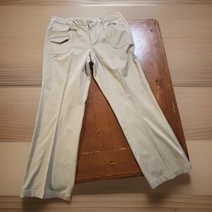 GITANO Women's Size 16 Beige Khaki Pants Mid Rise Straight Leg Stretch